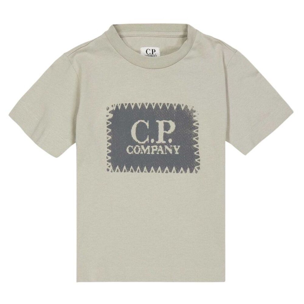 C.P. Company Boys Stitch Logo Regular T-Shirt / Smoke Grey